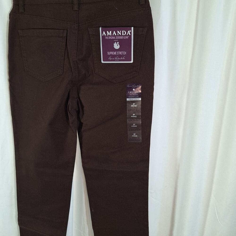 Gloria Vanderbilt Amanda Brown High Rise Tapered Jeans (w/stretch!) 8P NWT - Picture 11 of 11